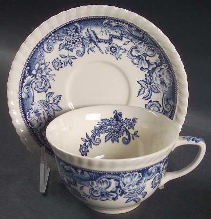 Devonshire Blue Flat Cup & Saucer Set
