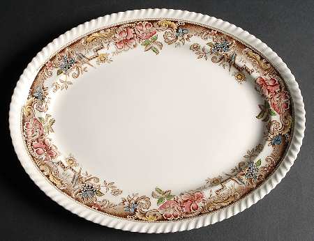 Devonshire Brown Multicolor 12" Oval Serving Platter