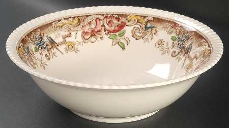 Devonshire Brown Multicolor 9" Round Vegetable Bowl