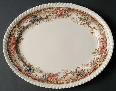 Devonshire Brown Multicolor 10" Oval Serving Platter