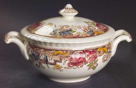 Devonshire Brown Multicolor Sugar Bowl & Lid