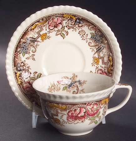Devonshire Brown Multicolor Oversized Cup & Saucer Set