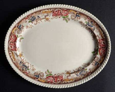 Devonshire Brown Multicolor 13" Oval Serving Platter