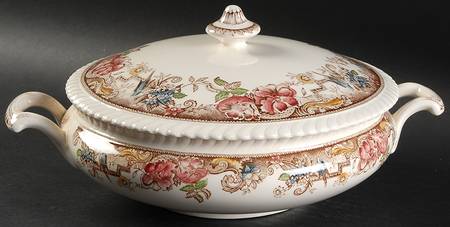 Devonshire Brown Multicolor Round Covered Vegetable