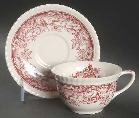Devonshire Red Flat Cup & Saucer Set