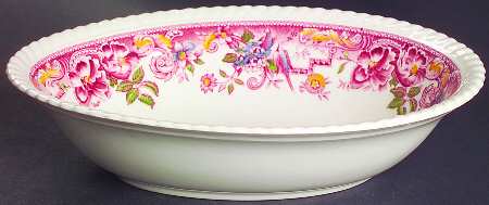 Devonshire Red Multicolor 9" Oval Vegetable Bowl