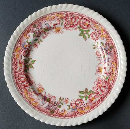 Devonshire Red Multicolor Dessert/Pie Plate