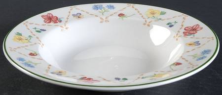 Diamond Flowers Rim Soup Bowl