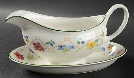 Diamond Flowers Gravy Boat & Underplate/Relish