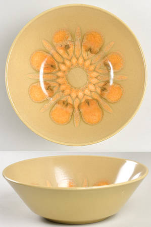 Dorado (Beige Orange) 8" Round Vegetable Bowl