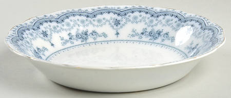 Dorothy (Blue Transfer, Gold Trim) Coupe Soup Bowl