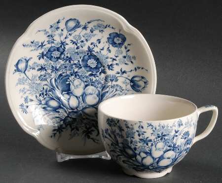 Dover Blue Flat Cup & Saucer Set