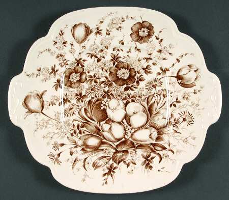 Dover Brown Handled Cake Plate