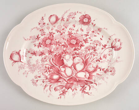 Dover Red 14" Oval Serving Platter
