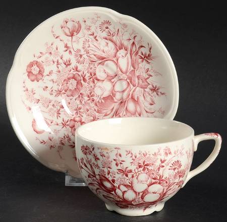 Dover Red Flat Cup & Saucer Set
