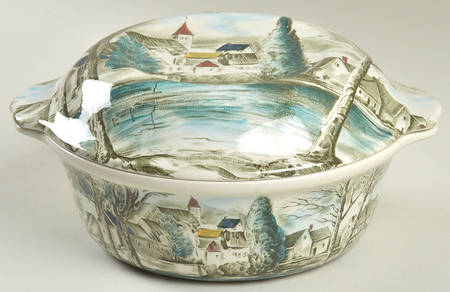 Dream Town Green Multicolor 1 Quart Oval Covered Casserole