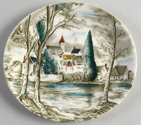 Dream Town Green Multicolor Salad Plate