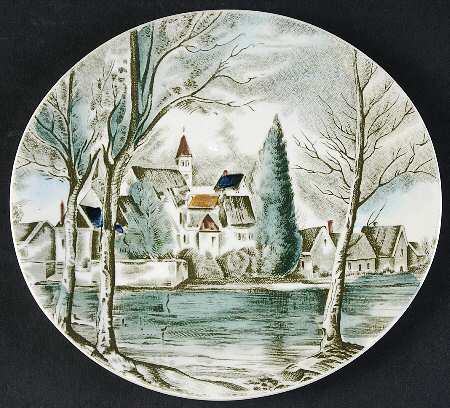 Dream Town Green Multicolor Bread & Butter Plate