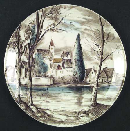 Dream Town Brown Multicolor Dinner Plate