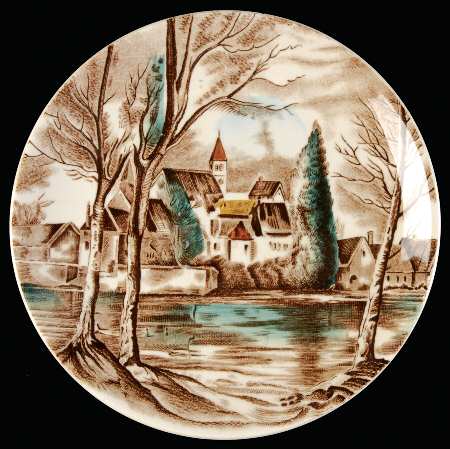 Dream Town Brown Multicolor Bread & Butter Plate