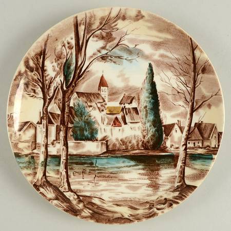 Dream Town Brown Multicolor Salad Plate