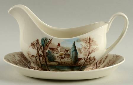 Dream Town Brown Multicolor Gravy Boat & Underplate/Relish
