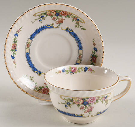 Eastbourne (Old English) Flat Cup & Saucer Set