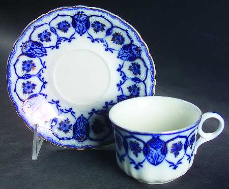 Eclipse (Flow Blue) Flat Cup & Saucer Set
