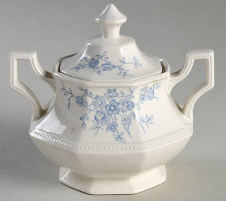 Elegance Blue Sugar Bowl & Lid