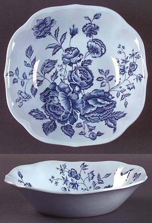 Elizabeth Blue (Blue Background) Square Soup Bowl
