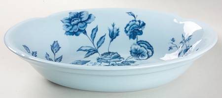 Elizabeth Blue (Blue Background) 9" Oval Vegetable Bowl