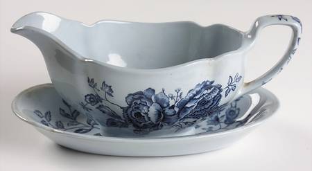 Elizabeth Blue (Blue Background) Gravy Boat & Underplate/Relish