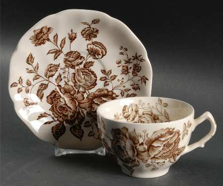 Elizabeth Brown Flat Cup & Saucer Set