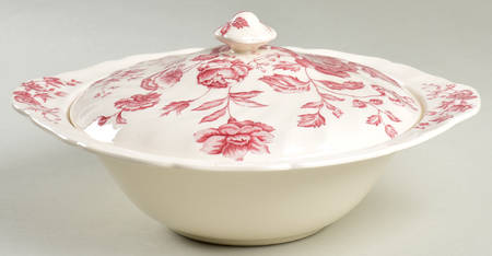 Elizabeth Pink Round Covered Vegetable