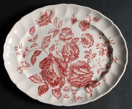Elizabeth Pink 15" Oval Serving Platter