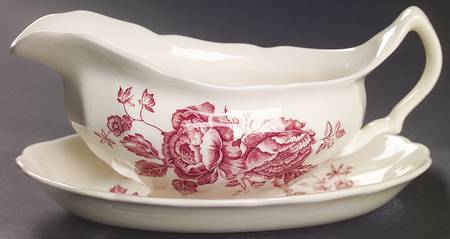 Elizabeth Pink Gravy Boat & Underplate