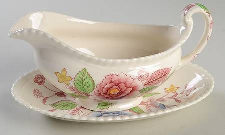 English Bouquet (Old English) Gravy Boat & Underplate/Relish