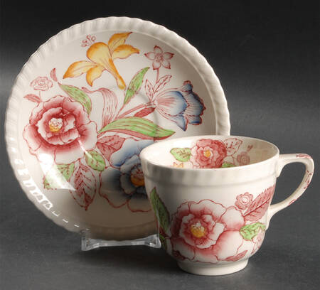English Bouquet (Old English) Flat Cup & Saucer Set