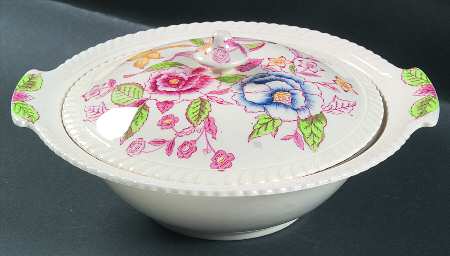 English Bouquet (Old English) Round Covered Vegetable