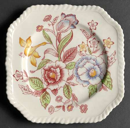 English Bouquet (Old English) Square Salad Plate