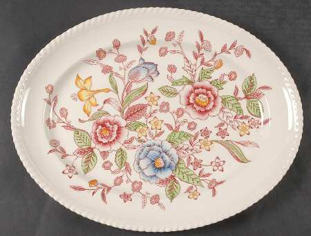 English Bouquet (Old English) 14" Oval Serving Platter