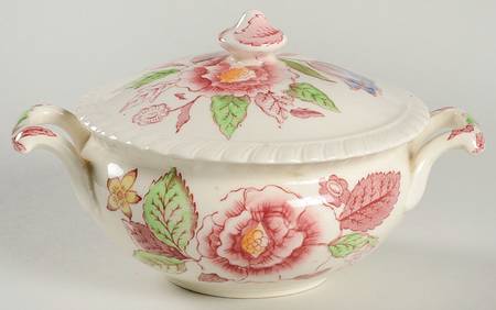 English Bouquet (Old English) Sugar Bowl & Lid