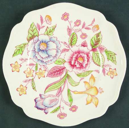 English Bouquet (Old Staffordshire) Square Salad Plate