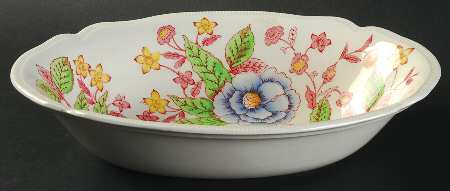 English Bouquet (Old Staffordshire) 9" Oval Vegetable Bowl