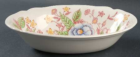 English Bouquet (Old Staffordshire) 10" Oval Vegetable Bowl