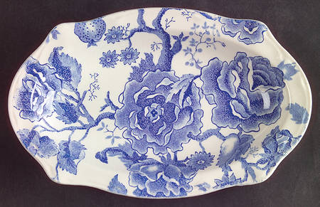 English Chippendale Blue Relish/Gravy Underplate