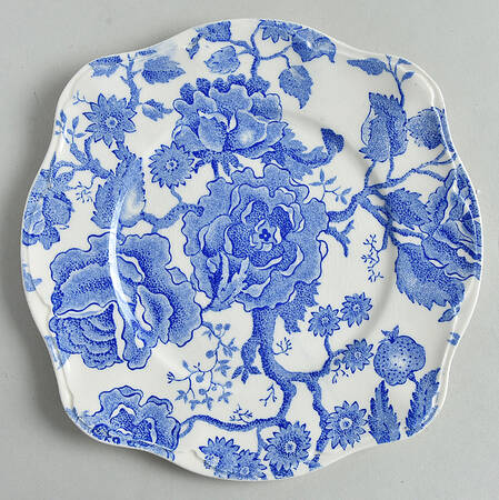English Chippendale Blue Square Salad Plate