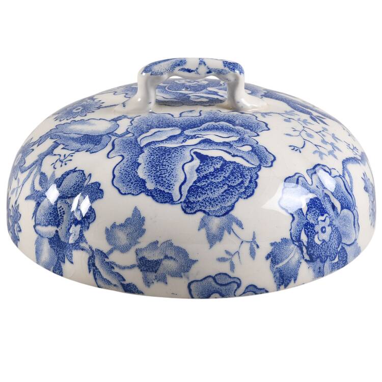 English Chippendale Blue Lid for Round Butter