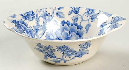 English Chippendale Blue Lugged Cereal Bowl