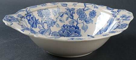 English Chippendale Blue Round Vegetable No Lid
